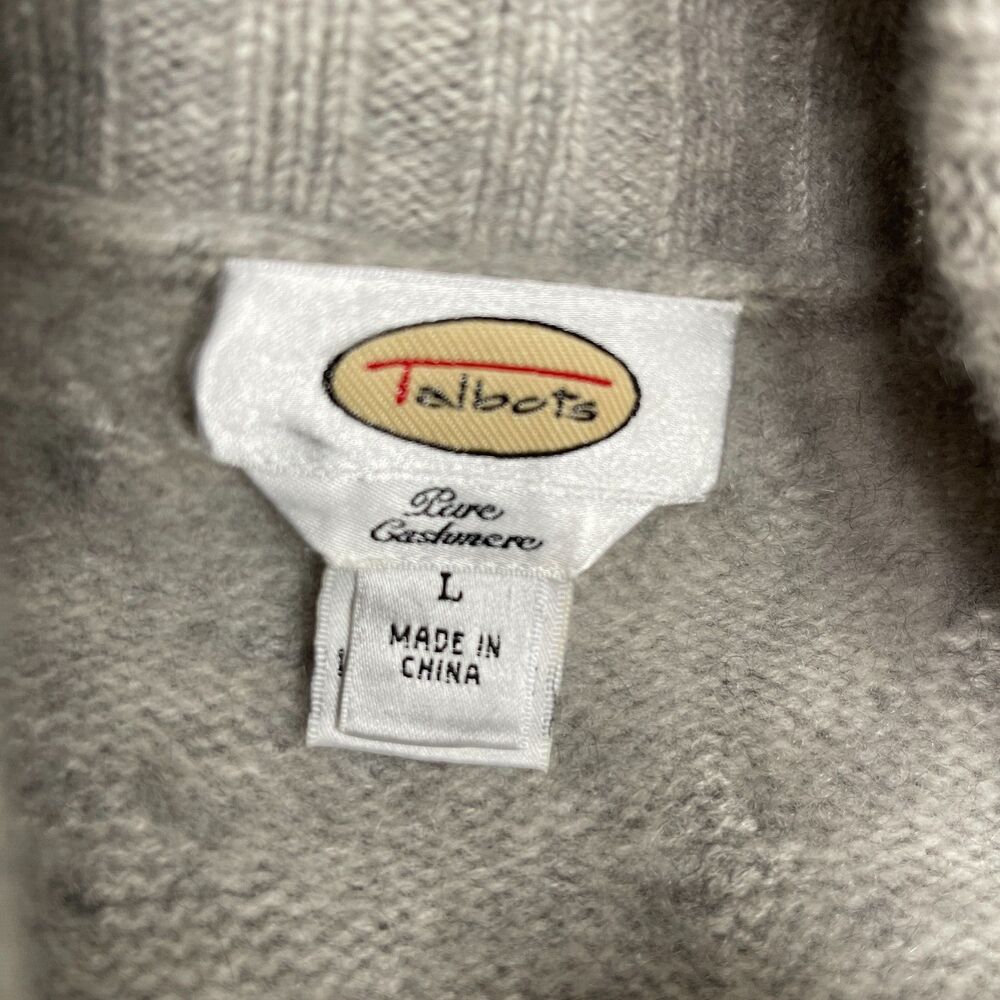 Talbots Sweater Small Medium Large Light Gray 100… - image 8
